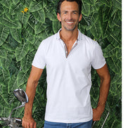 White Polo With Colorful Trim Polos EightX
