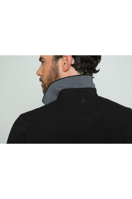 Black Pocket Polo With Dot Trim Polos EightX