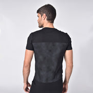 Striped Black Crew Neck T-Shirts Eight-X   