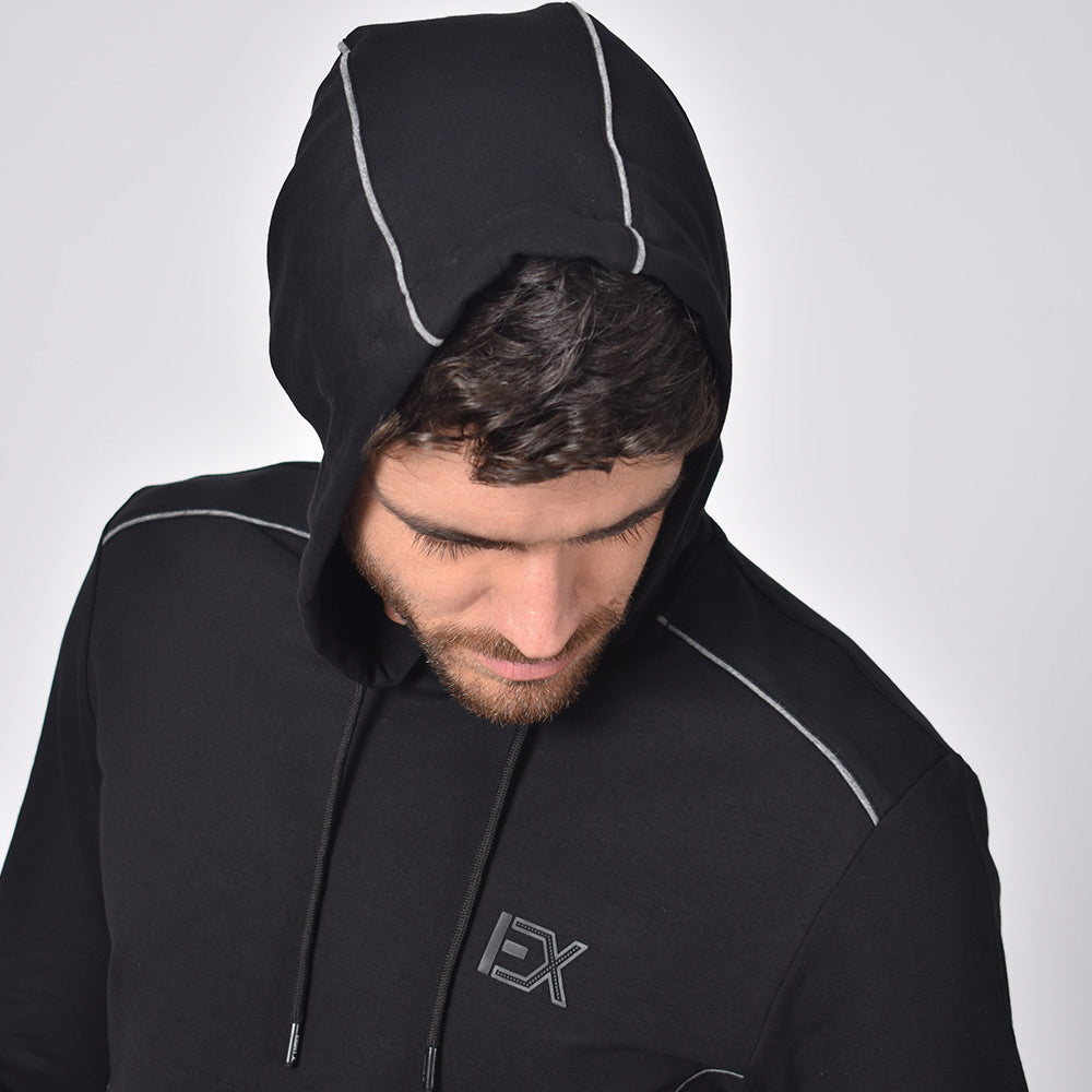 Black Hooded Pullover Sweatshirts Eight-X   