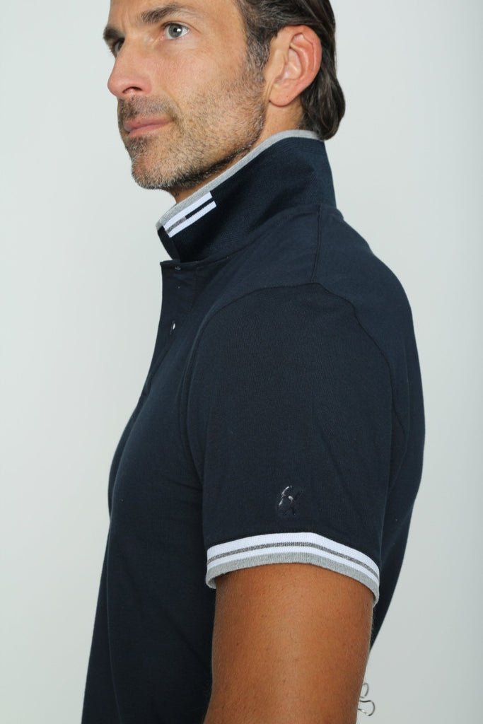 Navy Polo With Red And White Trim Polos EightX   