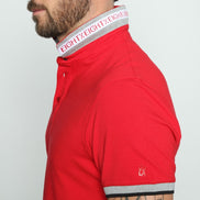 Red Polo With Gray And Black Trim #T-7002 Polos EightX