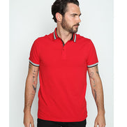 Red Polo With Gray And Black Trim #T-7002 Polos EightX