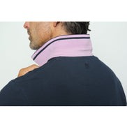 Navy Polo With White And Pink Trim Polos EightX