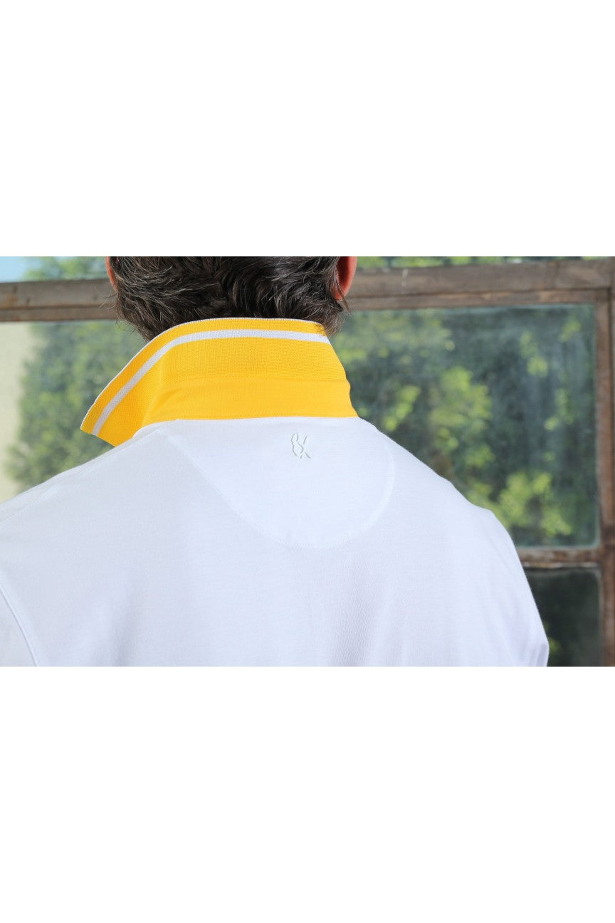 White Polo With Yellow Trim Polos EightX