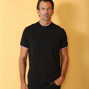 Modern Henley In Black Polos EightX