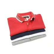 Solid Red Polo With White And Grey Trim Polos EightX