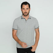Grey Polo With Black Trim Polos EightX