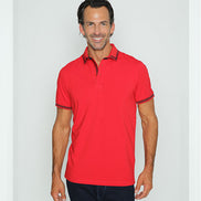 Red Polo With Black Trim Polos EightX