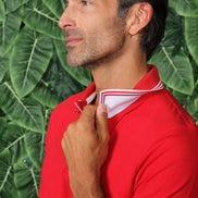Red Polo With White Trim Design Polos EightX