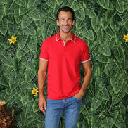 Red Polo With White Trim Design Polos EightX
