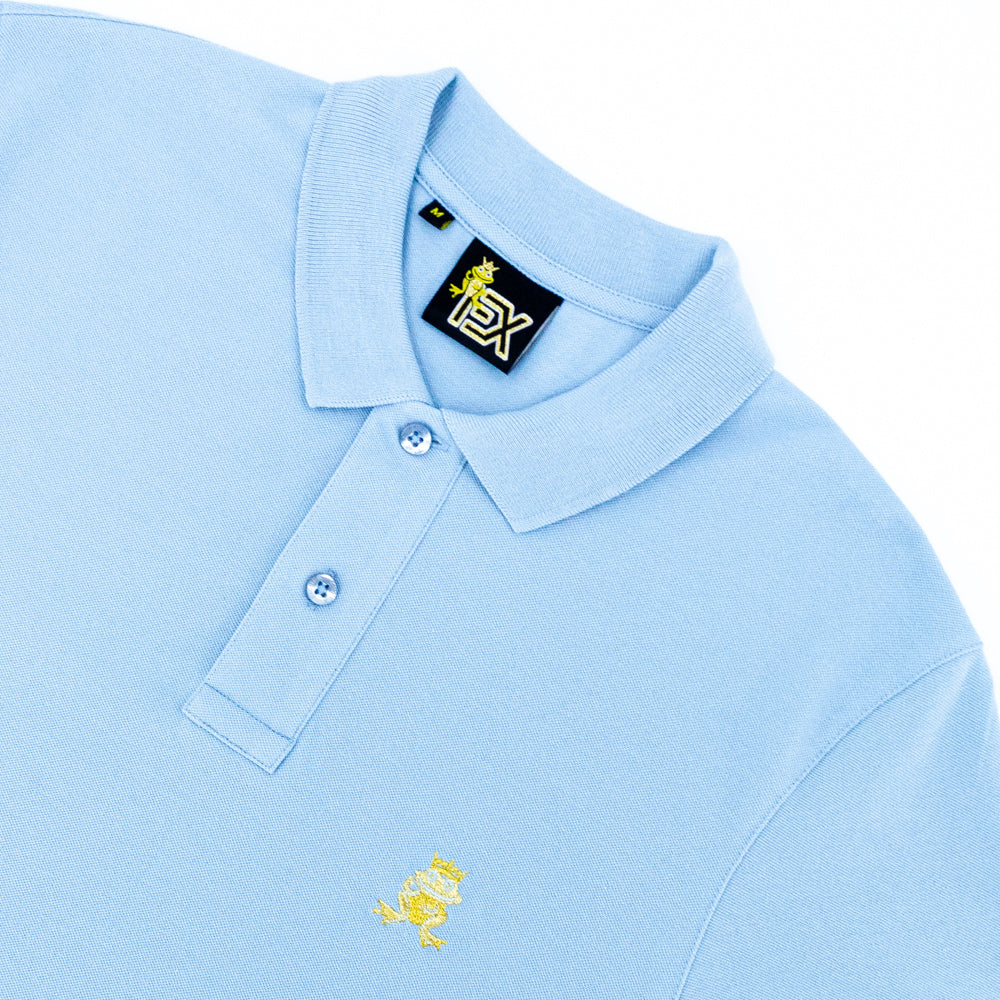 Pima Cotton Light Blue Polo with Gold Embroidered Mascot