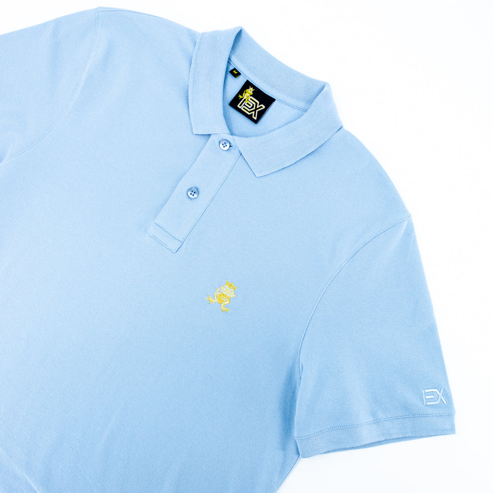 Pima Cotton Light Blue Polo with Gold Embroidered Mascot