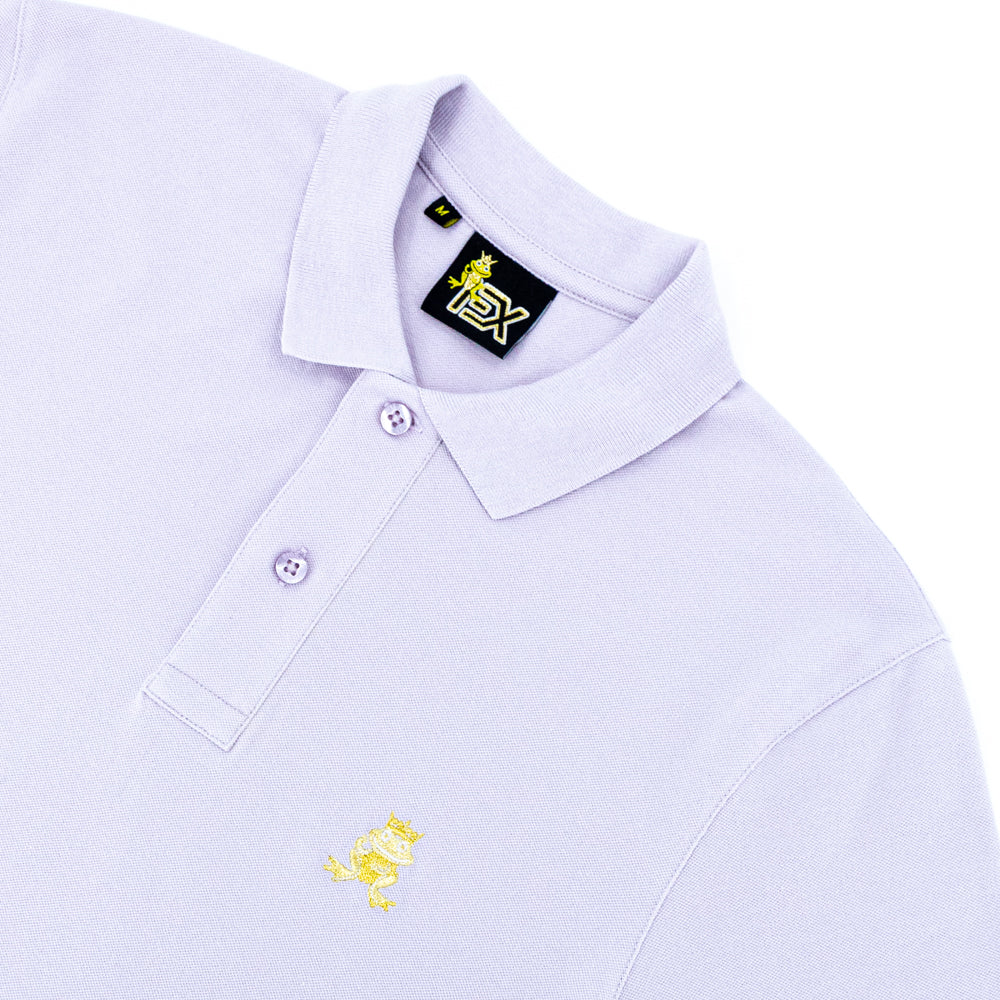 Pima Cotton Lilac Polo with Gold Embroidered Mascot