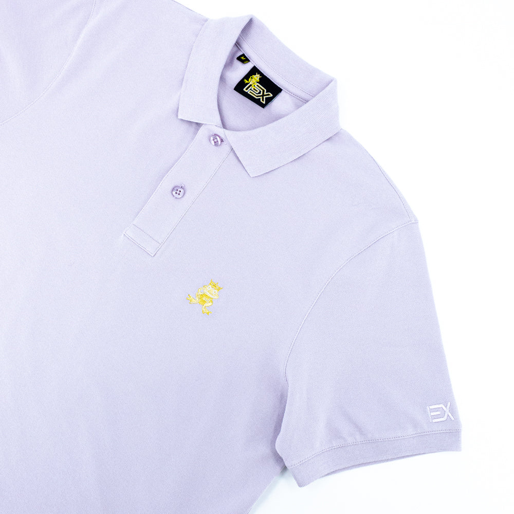 Pima Cotton Lilac Polo with Gold Embroidered Mascot