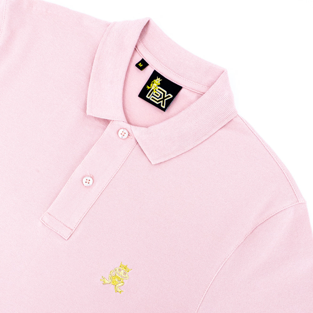 Pima Cotton Light Pink Polo with Gold Embroidered Mascot