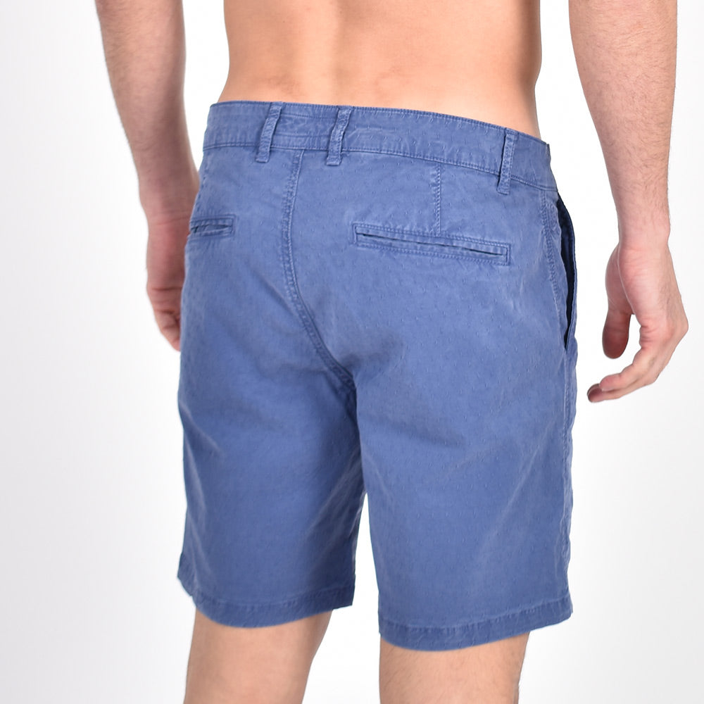 Navy Slim Fit Jacquard Shorts Chino Shorts Eight-X   