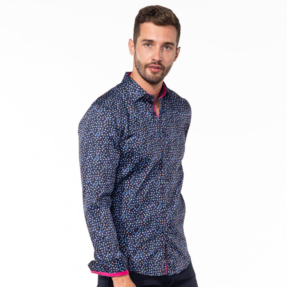 Confetti Nights Button Down Shirt Long Sleeve Button Down Eight-X   