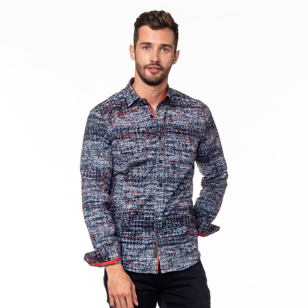 Static Motion Button Down Shirt Long Sleeve Button Down Eight-X   