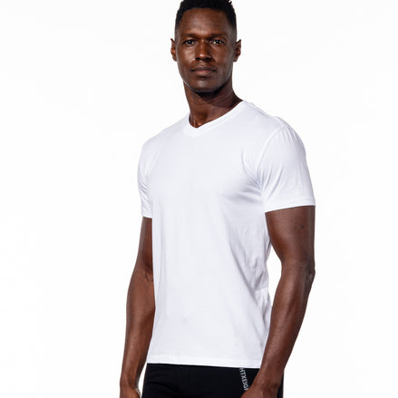 White V Neck T-Shirt T-Shirts Eight-X   