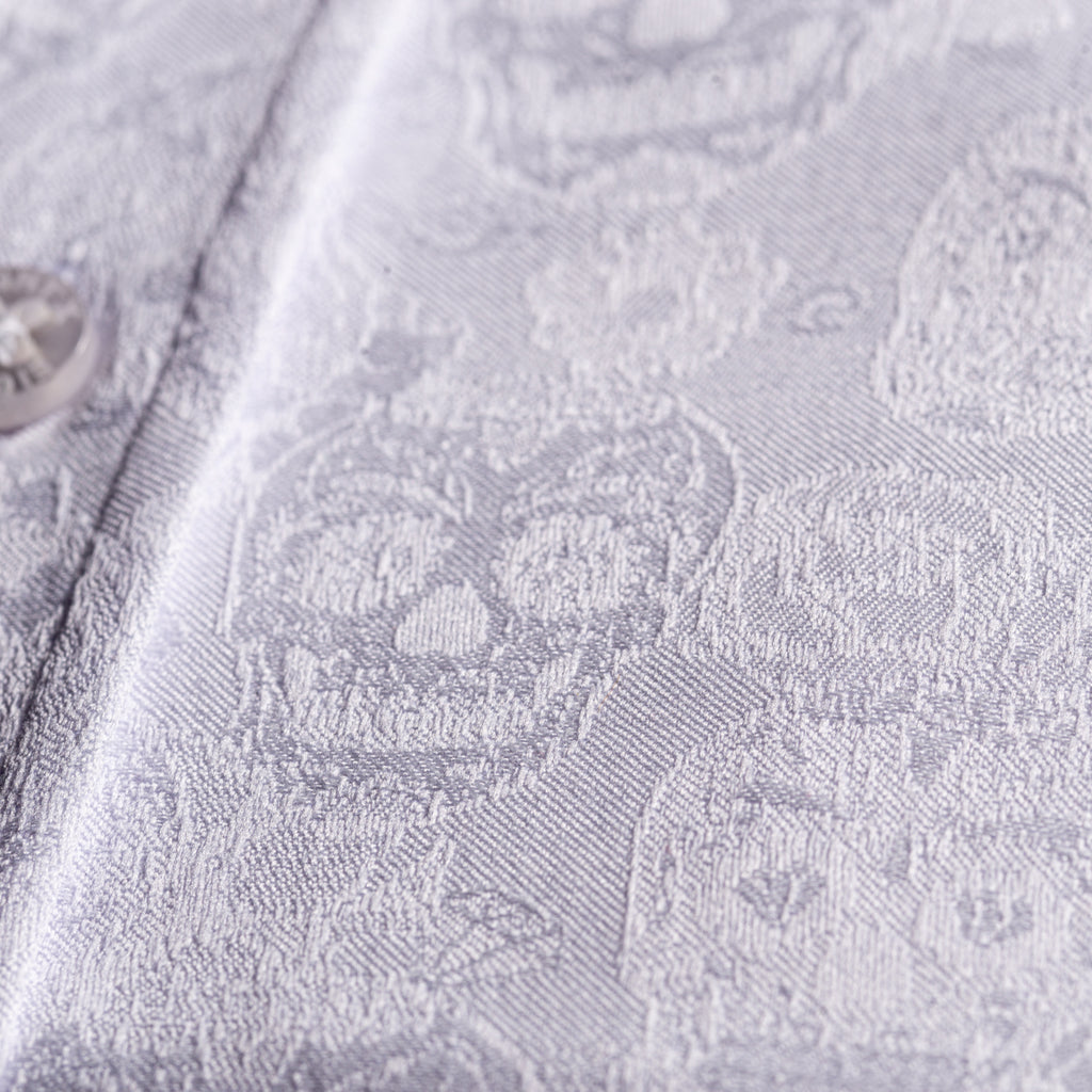 Calvaria Limited Edition Jacquard Button Down Shirt - White Long Sleeve Button Down EightX   