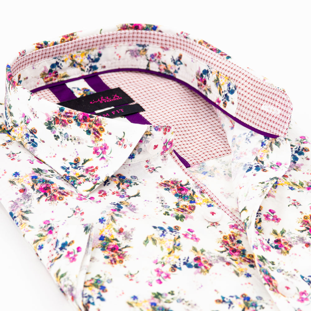 Vintage Blossom Short Sleeve Shirt Short Sleeve Button Down Eight-X   