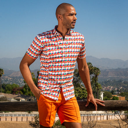Chino Shorts w/ Drawstring Waist - Orange Shorts Eight-X   