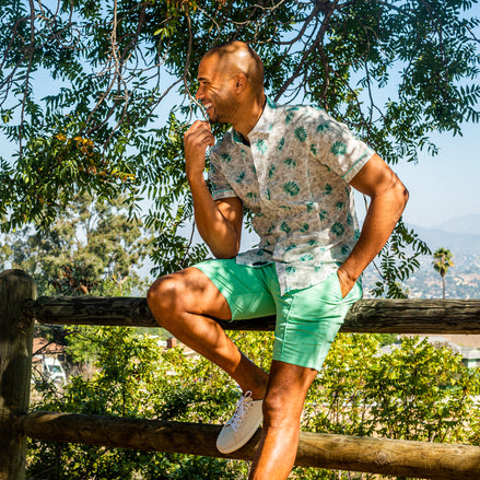 Chino Shorts w/ Drawstring Waist - Mint Green Shorts Eight-X   