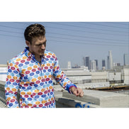 Multi Color Fill Coupe Button Down Shirt Long Sleeve Button Down EightX   