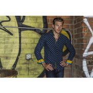 Turquoise Fill Coupe Button Down Shirt Long Sleeve Button Down EightX   
