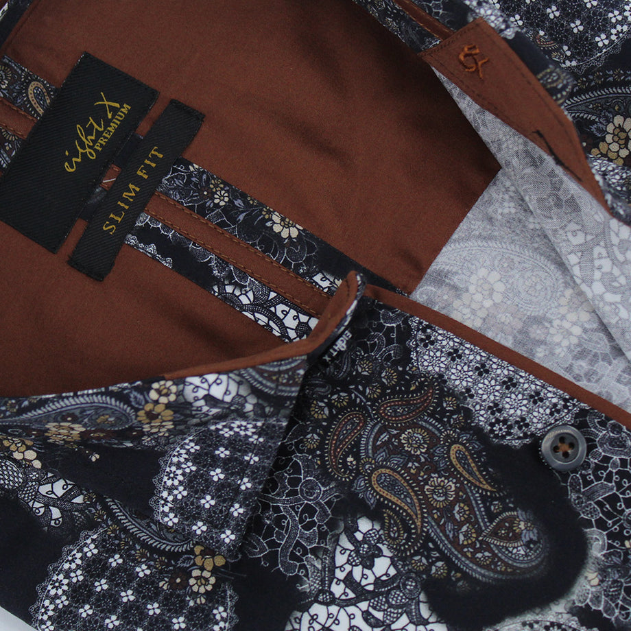 Moroccan Tapestry Paisley Button Down Shirt – Eight-X