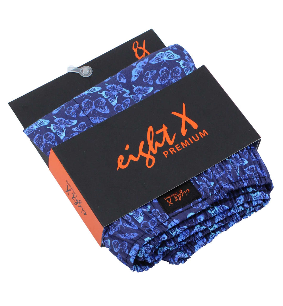 Blue Butterfly Print Boxers Boxers EightX   