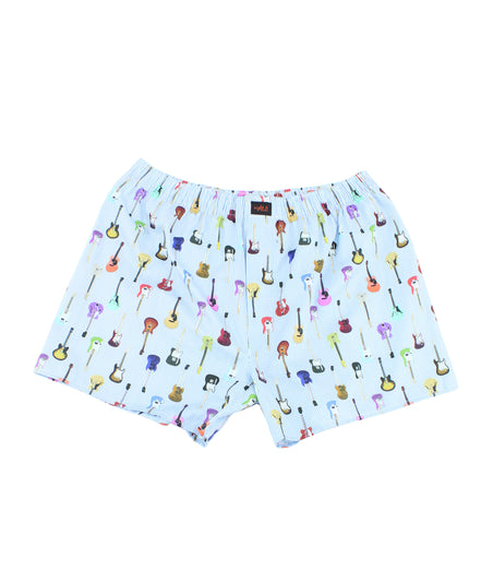 Blue Stripe Guitar Print Boxers Boxers EightX   