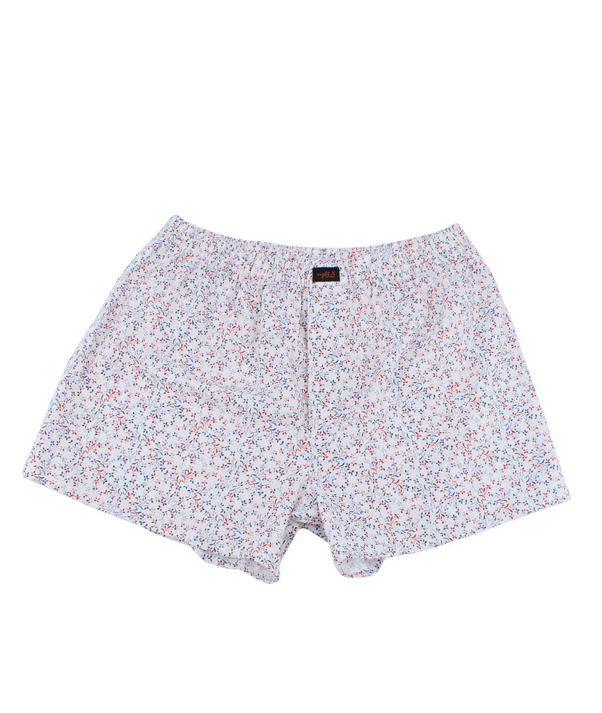 White Colorful Print Boxers Boxers EightX   