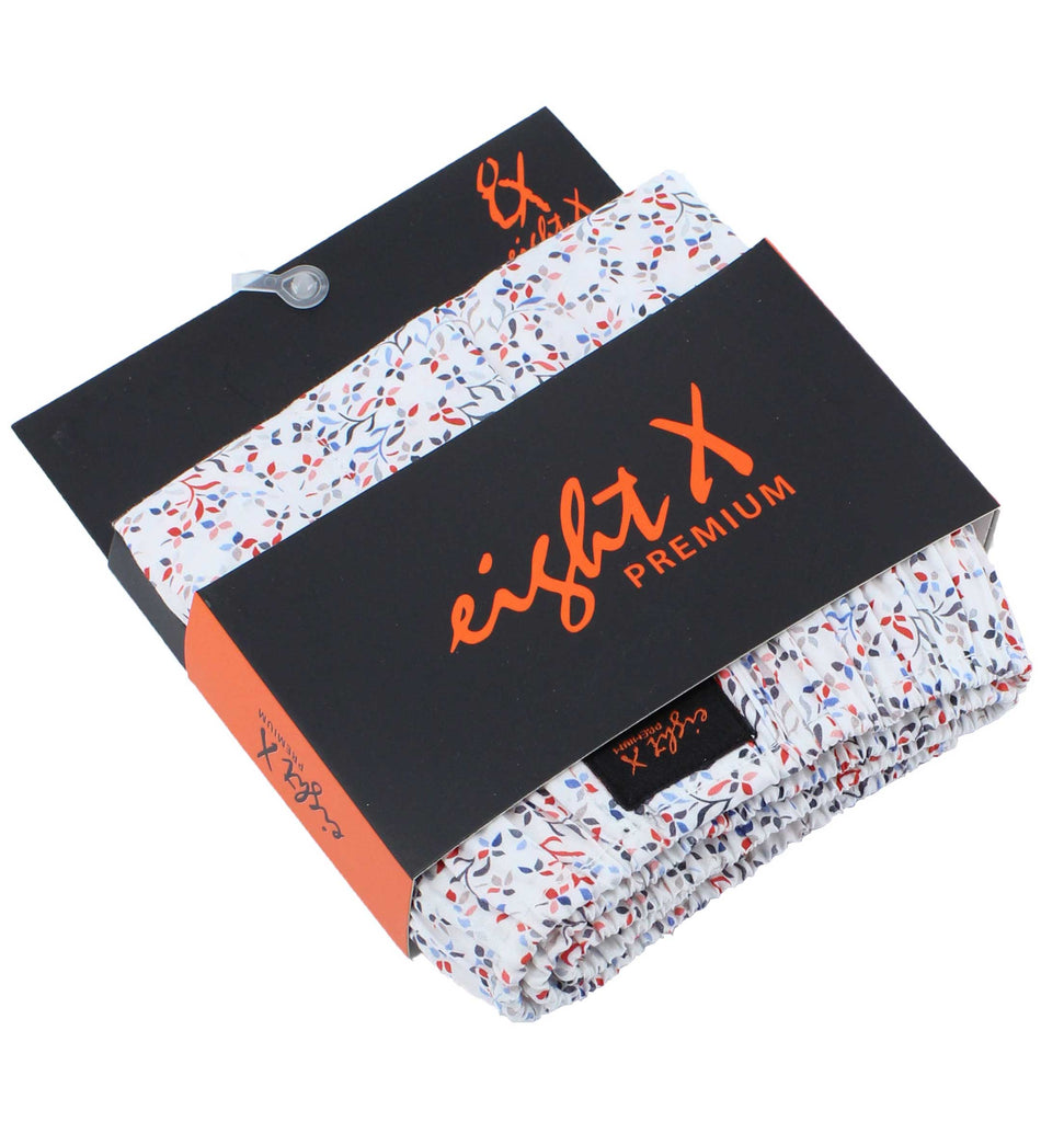 White Colorful Print Boxers Boxers EightX   