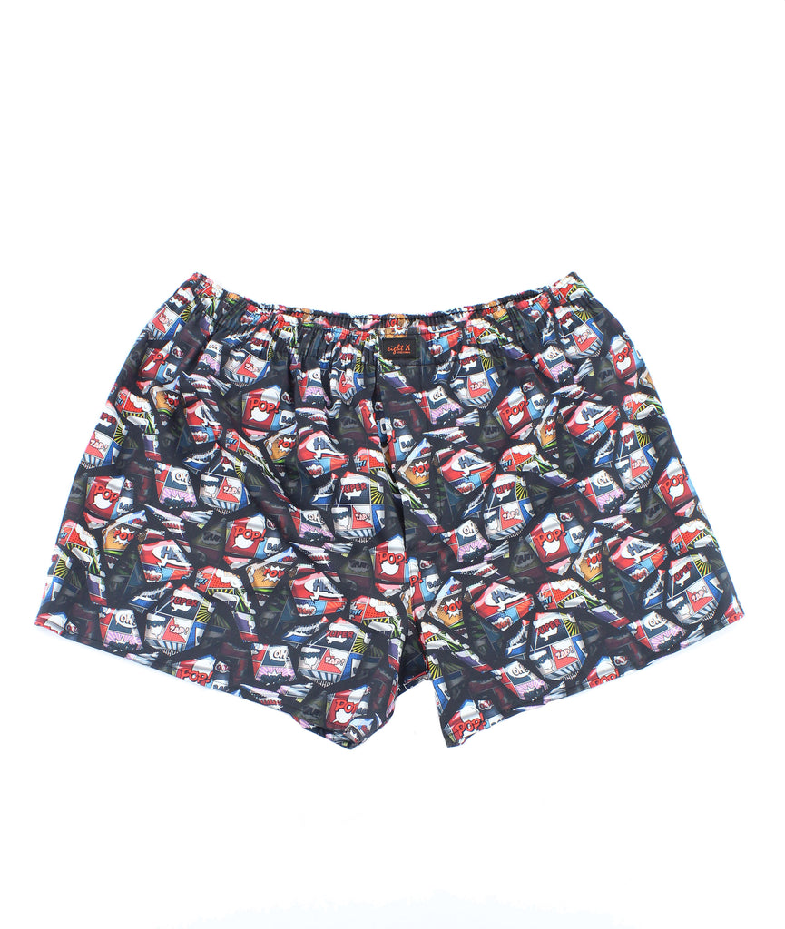 Black Comic Book Print Boxers Boxers EightX   