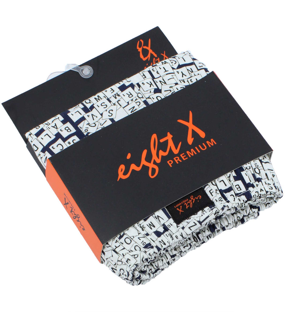 Scrabble Print White Boxers Boxers EightX   