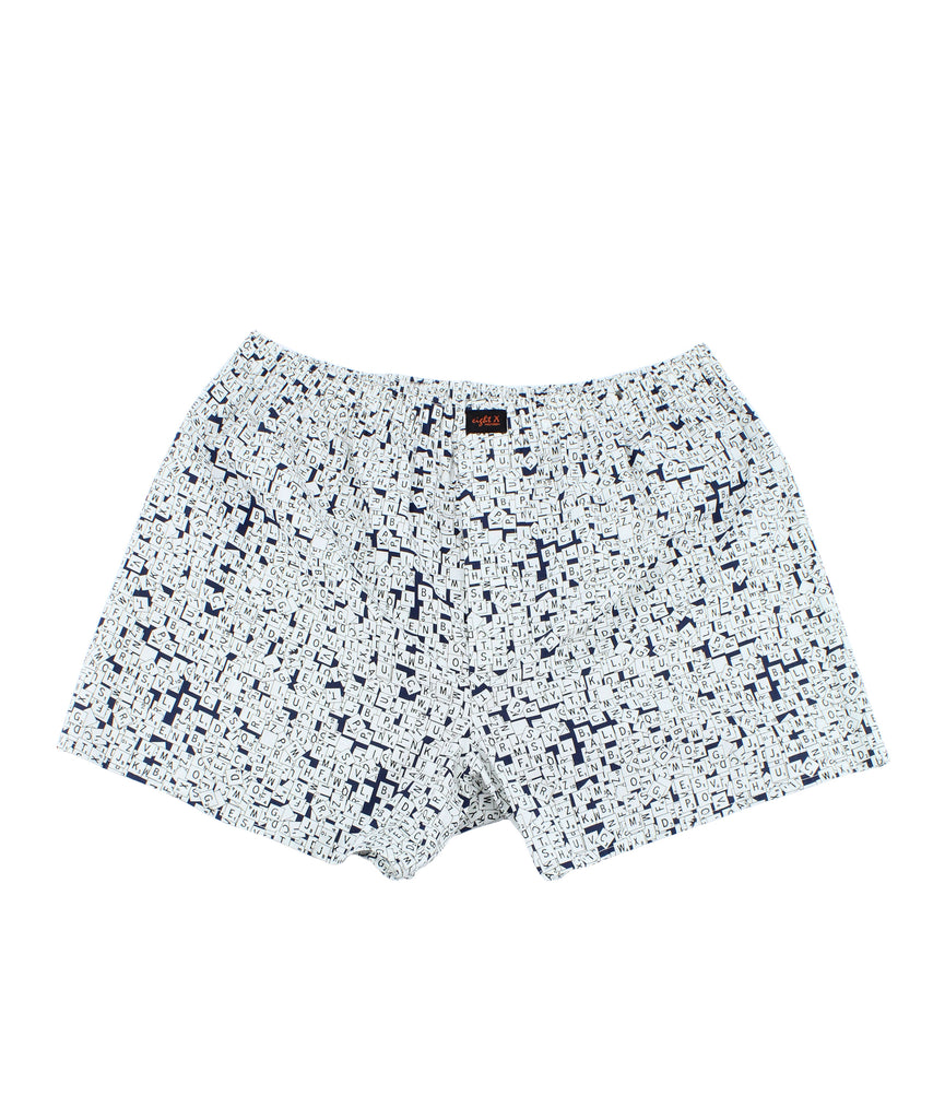 Scrabble Print White Boxers Boxers EightX   