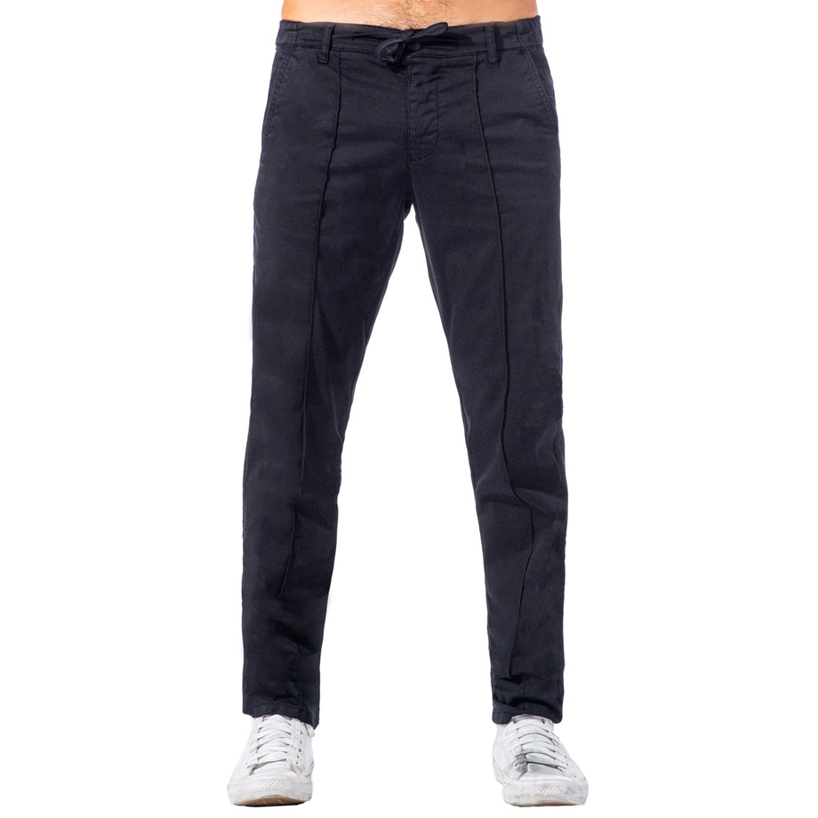 Chino Pants w/ Drawstring Waist Black - Main Image