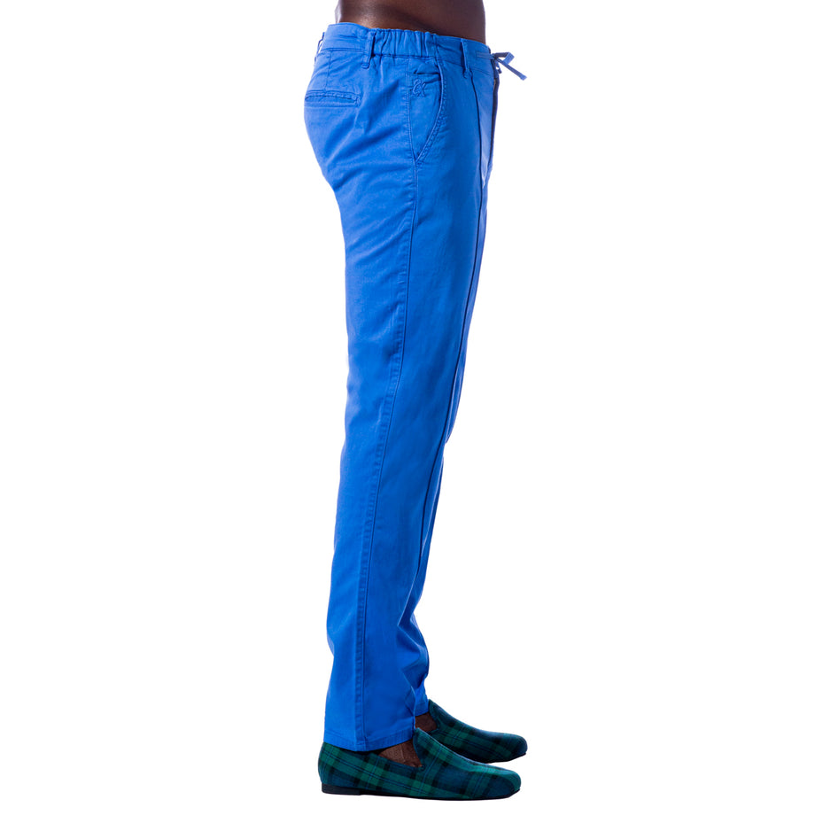 Super Comfy Men's Pants - Blue Chinos with Elastic