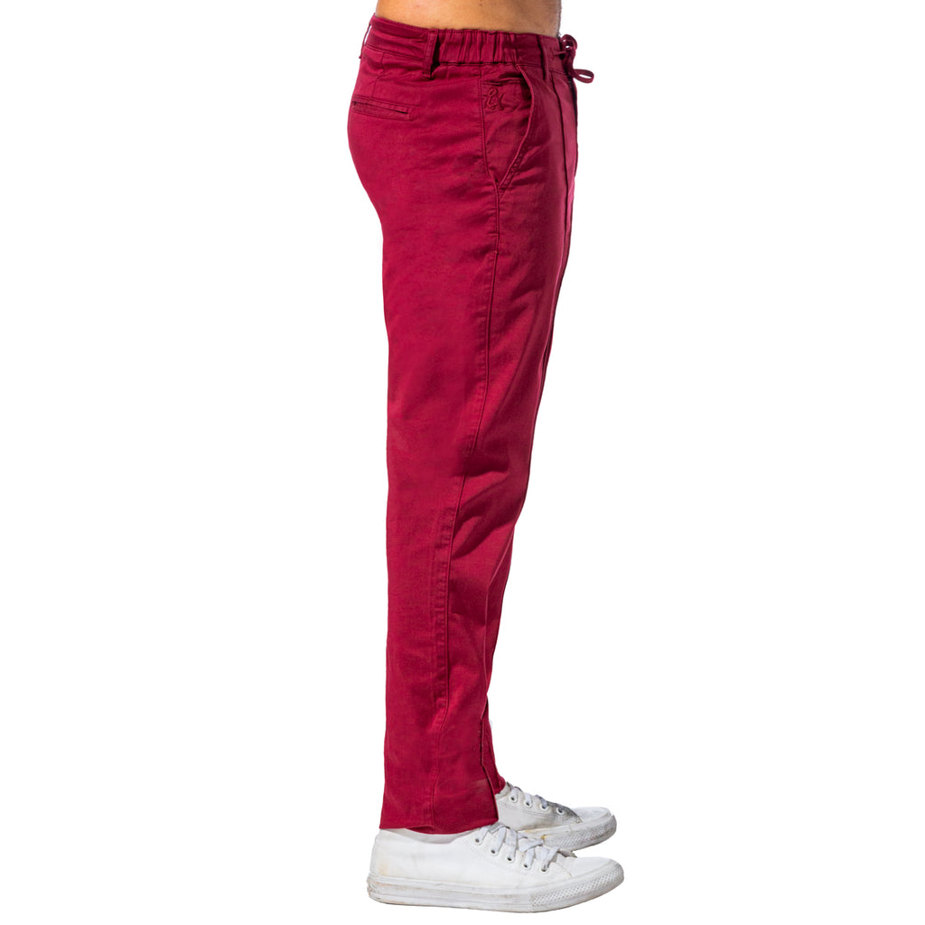 Chino Pants w/ Drawstring Waist - Burgundy Chino Pants Eight-X   