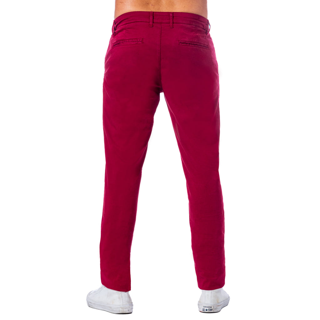 Chino Pants w/ Drawstring Waist - Burgundy Chino Pants Eight-X   