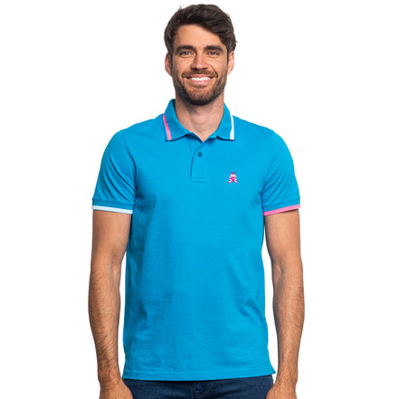 Monaco FROG Slim Fit Polo - Blue Knit Polos Eight-X