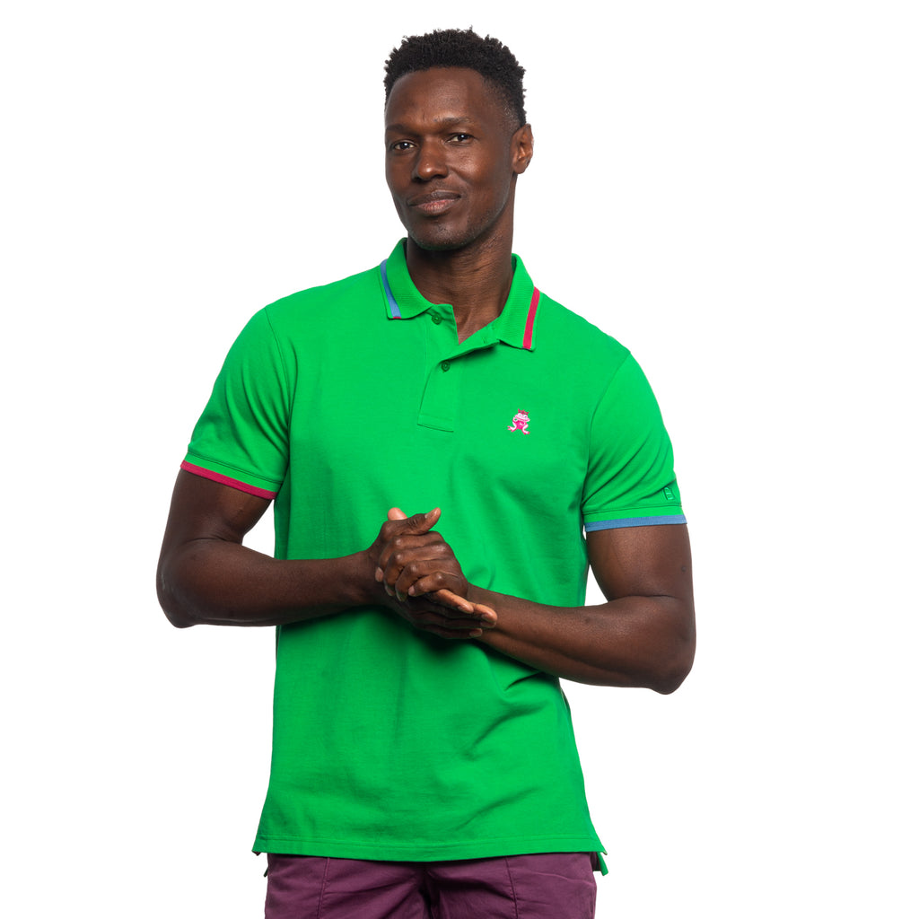 Monaco FROG Slim Fit Polo - Green Knit Polos Eight-X   