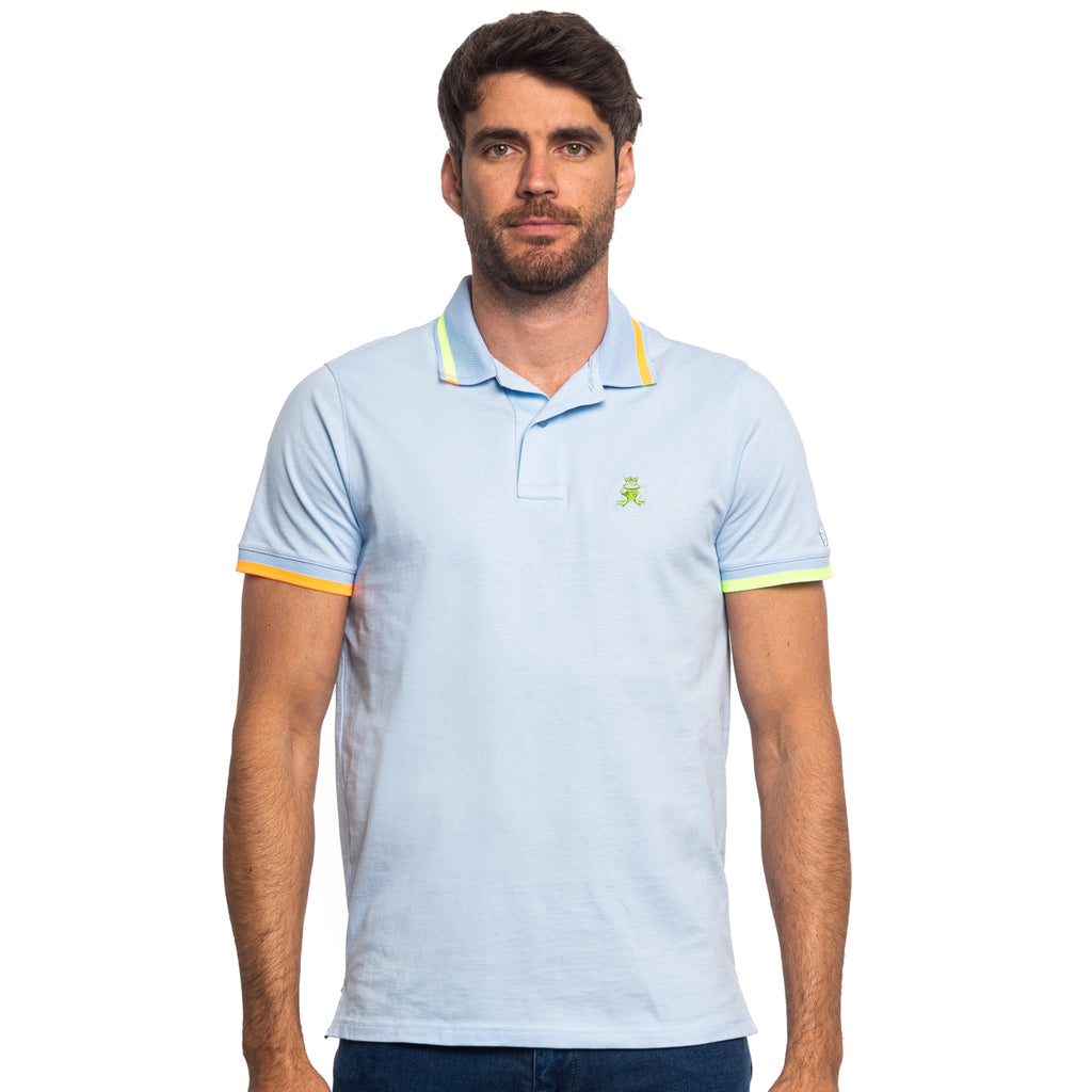 Monaco FROG Slim Fit Polo - Light Blue Knit Polos Eight-X   