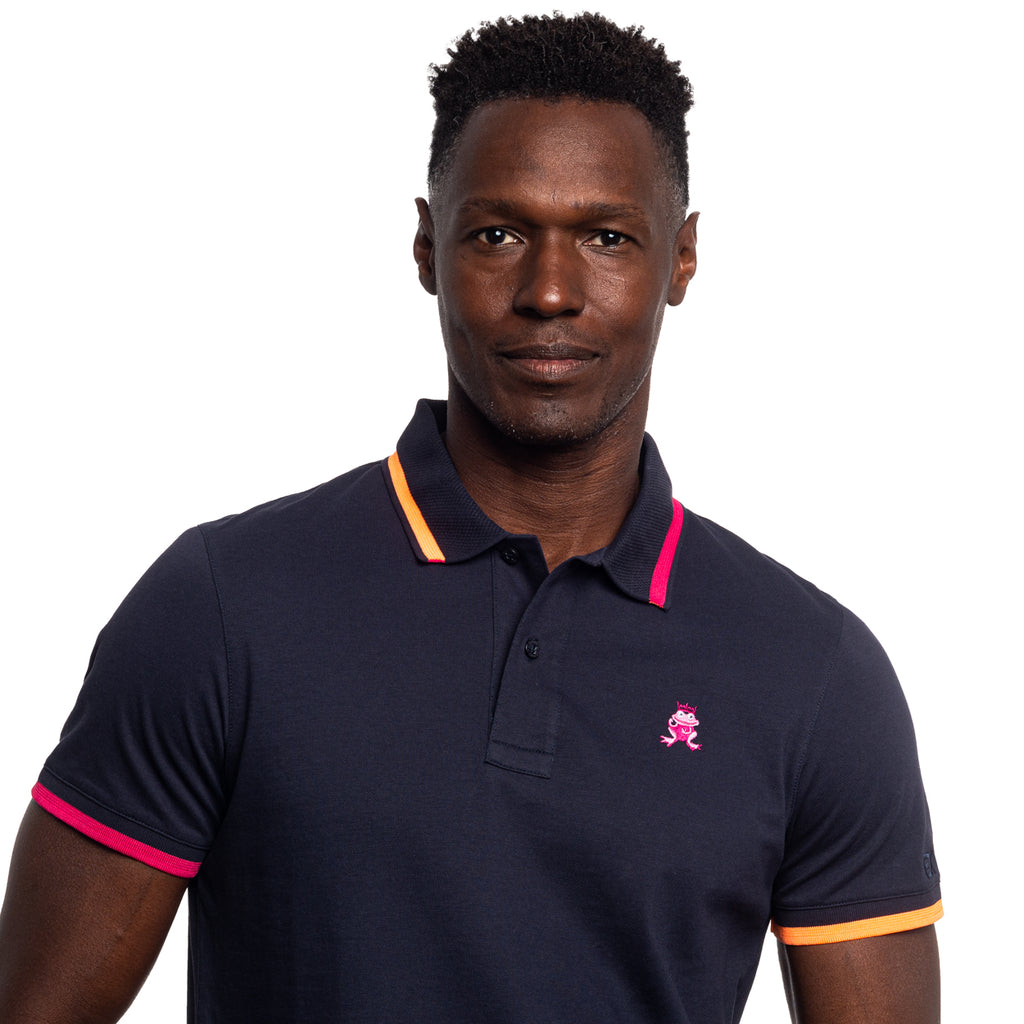 Monaco FROG Slim Fit Polo - Navy Knit Polos Eight-X   