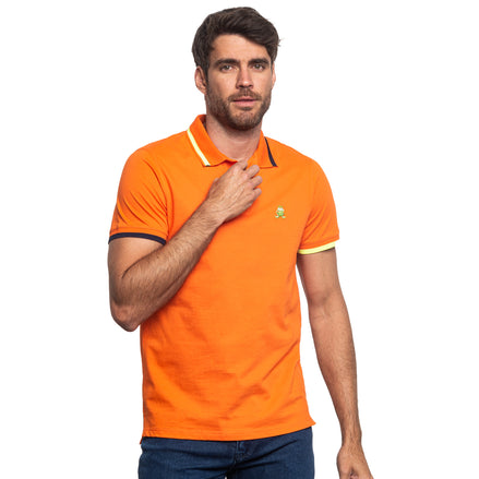 Monaco FROG Slim Fit Polo - Orange Knit Polos Eight-X