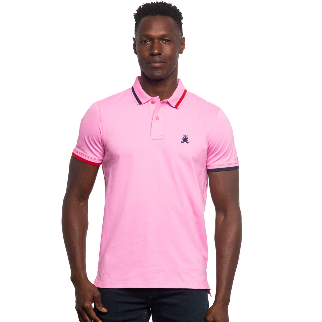 Monaco FROG Slim Fit Polo - Pink Knit Polos Eight-X