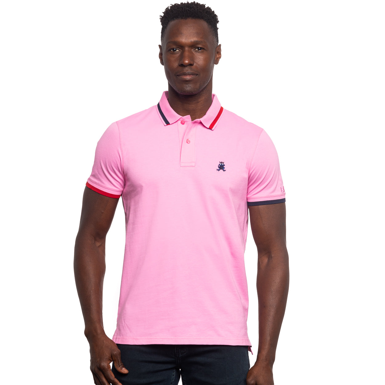 Monaco FROG Slim Fit Polo - Pink Knit Polos Eight-X