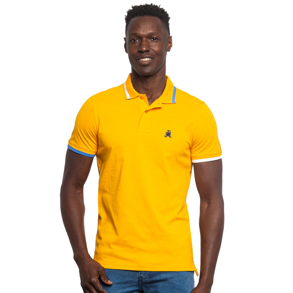 Monaco FROG Slim Fit Polo - Yellow Knit Polos Eight-X   